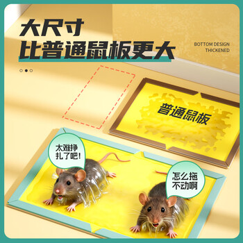 绿叶（Green Leaf）粘鼠板灭鼠板买4片赠4片捕鼠器强力粘胶老鼠贴