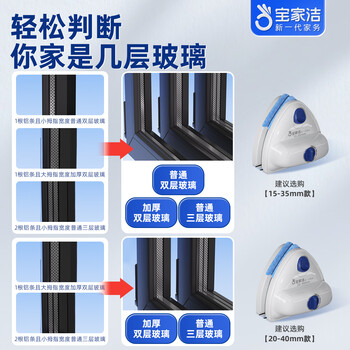 宝家洁擦玻璃神器高层窗外玻璃刮家用强磁双面擦家政保洁15-35mmC57-U1 宝家洁擦玻璃神器高层窗外玻璃刮家用强磁双面擦家政保洁15-35mmC57-U1