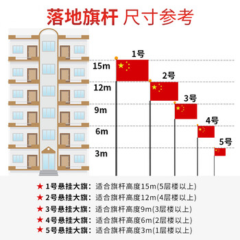 格立特（gelite）标准加厚中国5号国旗户外手持五号小64*96cm学校用五星红旗旗帜国庆室外登山纳米防水防晒不带杆