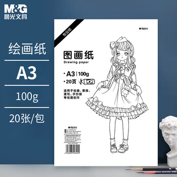 晨光（M&G）绘画专用纸A3/20张画画纸素描纸手抄报专用图画用纸开小学生画纸V-TA32601袋