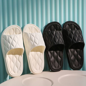 梦庭 情侣EVA凉拖男女家居家用室内浴室洗澡防臭拖鞋 黑色 40-41码