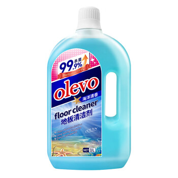 olevo地板清洁剂拖地瓷砖清洁剂 去污杀菌透亮清洁液 海洋清香1L/瓶