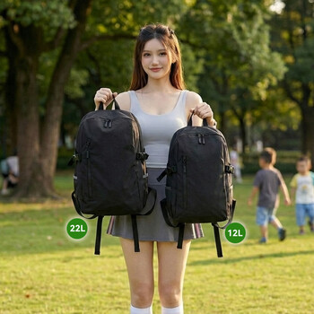 京东京造 Lite云感背包小号12L 男女运动双肩包旅行通勤背包学生书包 黑色