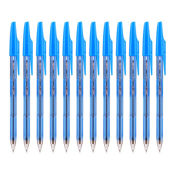 百乐（PILOT）圆珠笔啄木鸟原子笔中油笔宝珠笔办公学习用BP-S-F 0.7MM 蓝色12支装