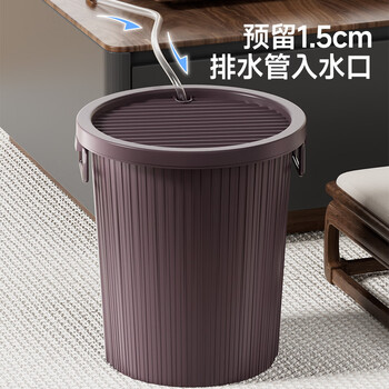 五月花茶水桶9L干湿分离茶渣桶加厚废水桶茶盘排水桶茶叶不带排水管