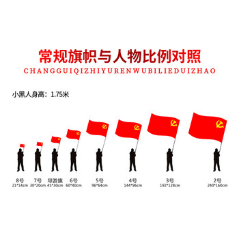 易利丰（elifo）加厚5号党旗标准旗帜手持五号尺寸64*96cm挂墙面旗子纳米防水涤纶面料办公室会议室内壁挂式装饰