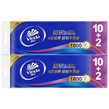 维达卷纸 无芯超韧4层加厚150g12卷*4提 卫生纸V4459