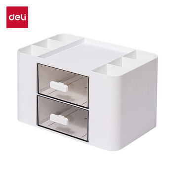 得力(deli)笔筒文具收纳办公室书桌整理神器化妆品置物架 透明抽屉式置物收纳盒 白 得力(deli)笔筒文具收纳办公室书桌整理神器化妆品置物架 透明抽屉式置物收纳盒 白