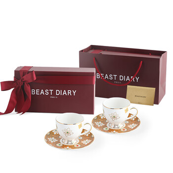 野兽日记 BEASTDAIRY【珠光宝气】结婚礼物咖啡杯碟盒装高档藏式下午茶陶骨瓷乔迁搬家