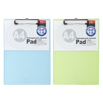 晨光（M&G）A4便携竖式书写记事夹文件夹垫板资料夹竖式透明记事板(蓝)V-ADM94512单个装
