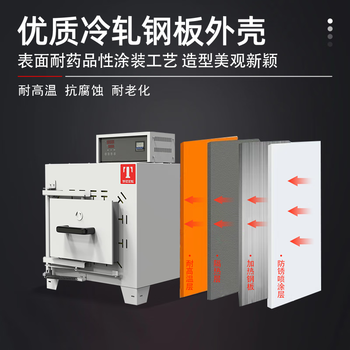 TAISITE泰斯特箱式电阻炉马弗炉高温炉恒温炉耐火炉 SX-2.5-12D