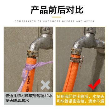 永利尚  201不锈钢手柄式抱箍卡箍气管道固定接头手拧喉箍水管紧箍卡扣燃 防锈耐磨 16-25mm【5个装】