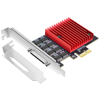 EB-LINK PCI-E转8口串口卡电脑COM口扩展卡1拖8路RS232工控机9针转接卡支持小机箱