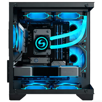 长城（Great Wall）视界S1 Mini黑色海景房电脑机箱（M-ATX/240水冷位/双面玻璃/7风扇位）