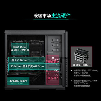 追风者（PHANTEKS）614PC全塔台式服务器E-ATX电脑机箱(支持SSI-EEB板/5090显卡/8xPCI槽/nas多硬盘位)