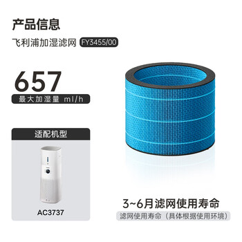 飞利浦（PHILIPS）空气净化器加湿滤网滤芯官方正品FY3455/00适用于飞利浦加湿净化一体机AC3737/00/KJ450F-C37配件