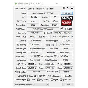 梅捷RX6500XT 炎龙4GD6 4GB GDDR6 电竞游戏电脑高清装机显卡