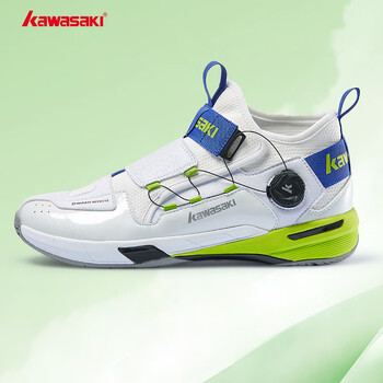 川崎（KAWASAKI）羽毛球鞋耐磨纽扣鞋带男女款运动训练鞋穿越2.0 蓝绿 44