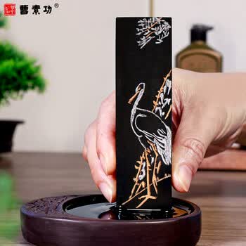 曹素功【鹤寿】墨条墨块鹤寿62g油烟墨101五石漆烟王一亭书画书法练字墨锭文房四宝描金上海墨厂