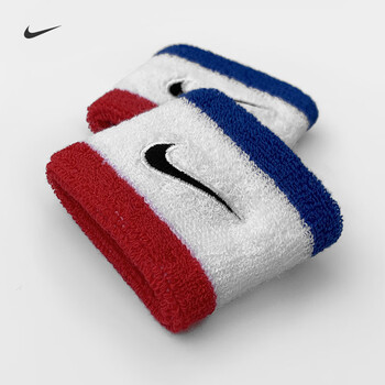 耐克（NIKE）护腕头带套装运动吸导擦汗跑步爬山健身护具红白蓝套装