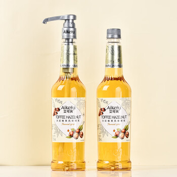 艾可芙太妃榛果风味糖浆750ml太妃榛果拿铁咖啡奶茶鸡尾酒调酒原料