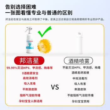 邦洁星次氯酸消毒喷雾 消字号杀灭HPV病毒 马桶消毒 母婴可用