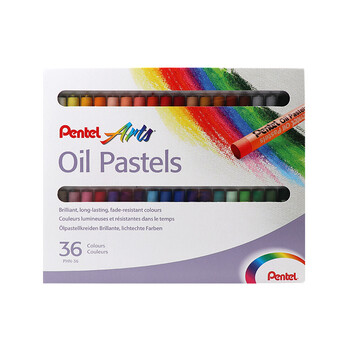 派通(Pentel)油画棒彩色蜡笔儿童学生美术涂鸦绘画可水洗不易脏手PHN-36U36色/盒 派通(Pentel)油画棒彩色蜡笔儿童学生美术涂鸦绘画可水洗不易脏手PHN-36U36色/盒