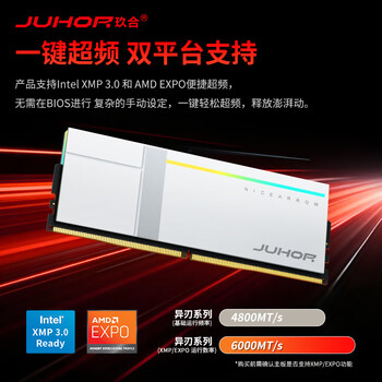 JUHOR玖合 32GB(16GBx2)套装 DDR5 6000 台式机内存条  海力士A-die颗粒 CL28 异刃RGB灯条