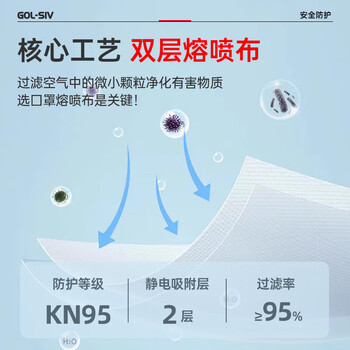 胜丽 KN95口罩工业防尘口罩独立装 防雾霾防尘粉尘防灰耳戴无阀 M9501 50只装