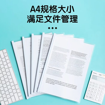 晨光（M&G）A4/10mm办公抽杆夹经济型透明文件夹资料夹会议报告夹拉杆夹ADM95105 10个装