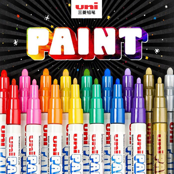uni三菱（Uni） PX-20 中字油漆笔（蓝色） 2.2-2.8mm（12支装）（可用于汽车补漆）