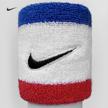 耐克（NIKE）护腕头带套装运动吸导擦汗跑步爬山健身护具红白蓝套装