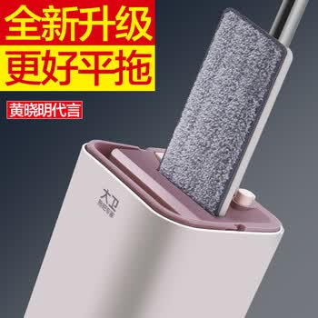 大卫 免手洗平板拖把 刮刮桶 干湿两用拖布 洗脱合一Z9【加厚2拖布】