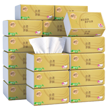 清风抽纸 丝柔4层110抽20包L码 卫生纸巾抽 面巾纸 整箱装 热门商品