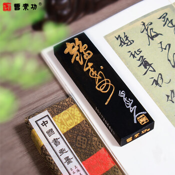 曹素功【鹤寿】墨条墨块鹤寿62g油烟墨101五石漆烟王一亭书画书法练字墨锭文房四宝描金上海墨厂