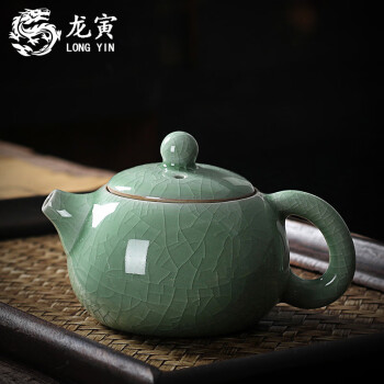 龙寅 茶壶哥窑功夫茶具单壶泡茶器简约家用陶瓷壶开片可养