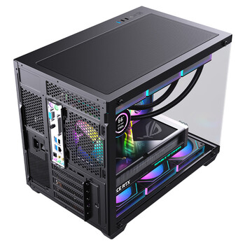 AOCCG392B黑色 MATX游戏台式电脑主机箱 支持360水冷/无立柱270°海景房/9风扇位/左右分仓 AOCCG392B黑色 MATX游戏台式电脑主机箱 支持360水冷/无立柱270°海景房/9风扇位/左右分仓