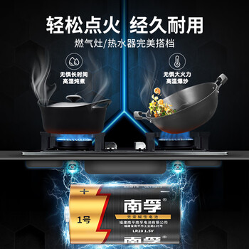 南孚1号碱性电池2粒 大号电池 适用于热水器/煤气燃气灶/手电筒/电子琴/挂钟等 LR20-2B