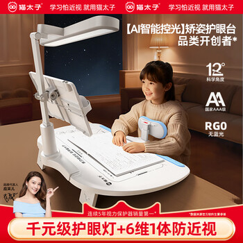 猫太子黄金12°国AA护眼灯坐姿矫正器儿童矫正神器写字姿势纠正器小学生写作业防近视低头桌面阅读支架