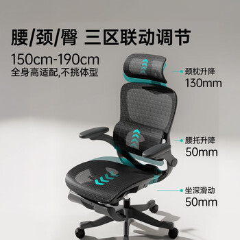 黑白调P2Pro+二代人体工学椅电脑椅办公电竞椅子人工力学座椅可坐深调节