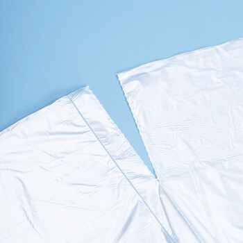 加品惠平口垃圾袋白色50*60cm90只双面0.022mm大号点断式办公家用袋0594