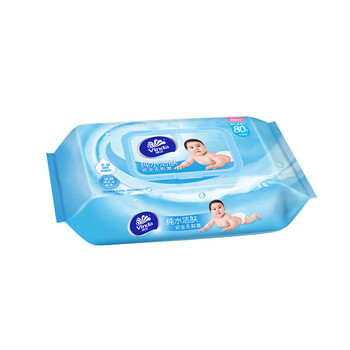 维达婴儿纯水护肤湿巾安全无刺激无添加抽纸 80片浅蓝色 VW2002*4包 
