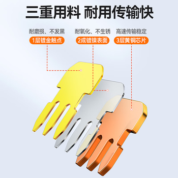 山泽 六类网线水晶头 6类千兆网络接头 RJ45工程级电脑网线连接器 Cat6镀金水晶头 100个 JD-S66