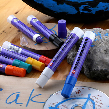 樱花（SAKURA）固体油漆笔黑色 马克笔记号笔 防水耐光耐高温可水中书写工业建筑用笔 【日本进口】