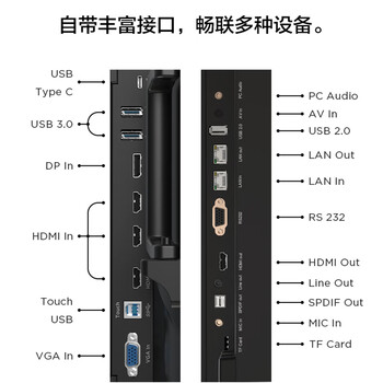 联想（Lenovo）会议平板一体机65英寸触摸屏 智能电子白板视频会议电视教学培训显示大屏+投屏器+移动支架