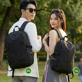 京东京造 Lite云感背包小号12L 男女运动双肩包旅行通勤背包学生书包 黑色