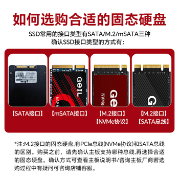 GEIL金邦 2TB SSD固态硬盘 M.2 SATA协议 2280 NGFF 台式机笔记本 高速500MB/S N3L系列