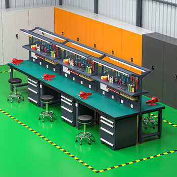 洛来宝防静电工作台重型钳工工作台车间台虎钳工厂流水线操作台LLB-ZXO5