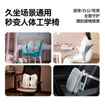 乐班腰靠垫人体工学支撑腰背靠腰托护腰久坐神器 蝶形靠垫清凉款