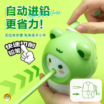 晨光（M&G）削笔机卡通卷笔刀学生转笔刀半自动削笔器削铅笔刀颜色随机APS906V9单个装
